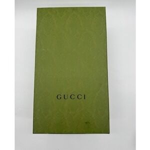 Gucci Green Damask Empty Shoe Box with Tissue and Card 14.5x8x5.5 Luxury Storage